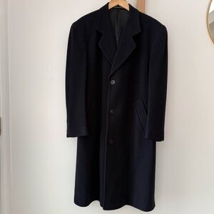 Wool & Cashmere Navy Overcoat